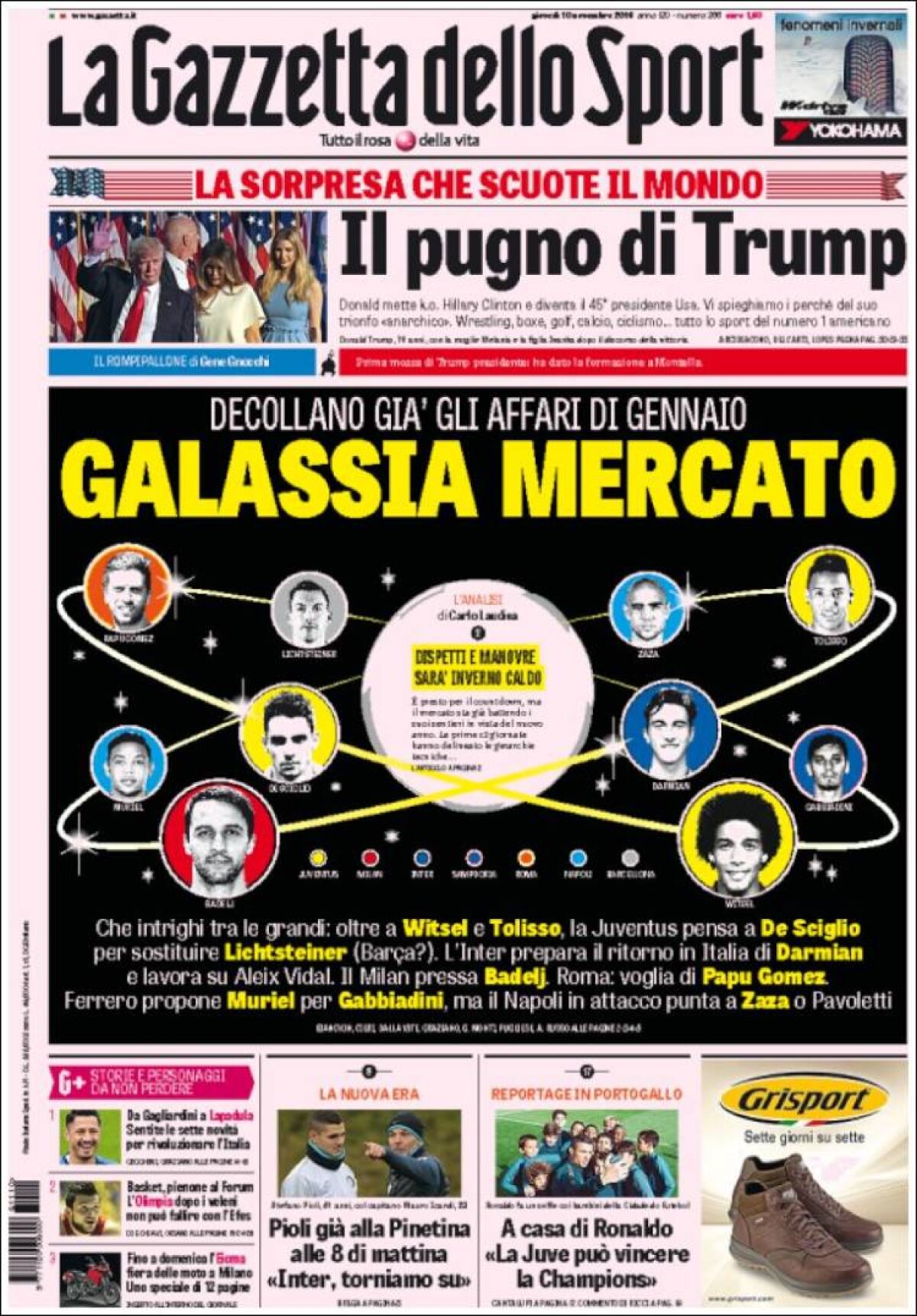 Ce scriu azi ziarele de sport din lume (10 noiembrie 2016)