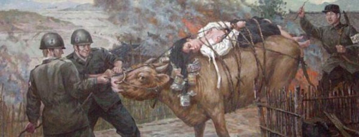 Atenție, IMAGINI ȘOCANTE! Ce le poate trece prin minte comuniștilor din Coreea de Nord: 10 postere de propagandă împotriva SUA