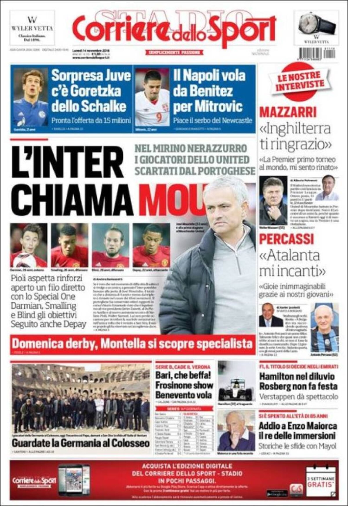 Ce scriu azi ziarele de sport din lume (14 noiembrie 2016)