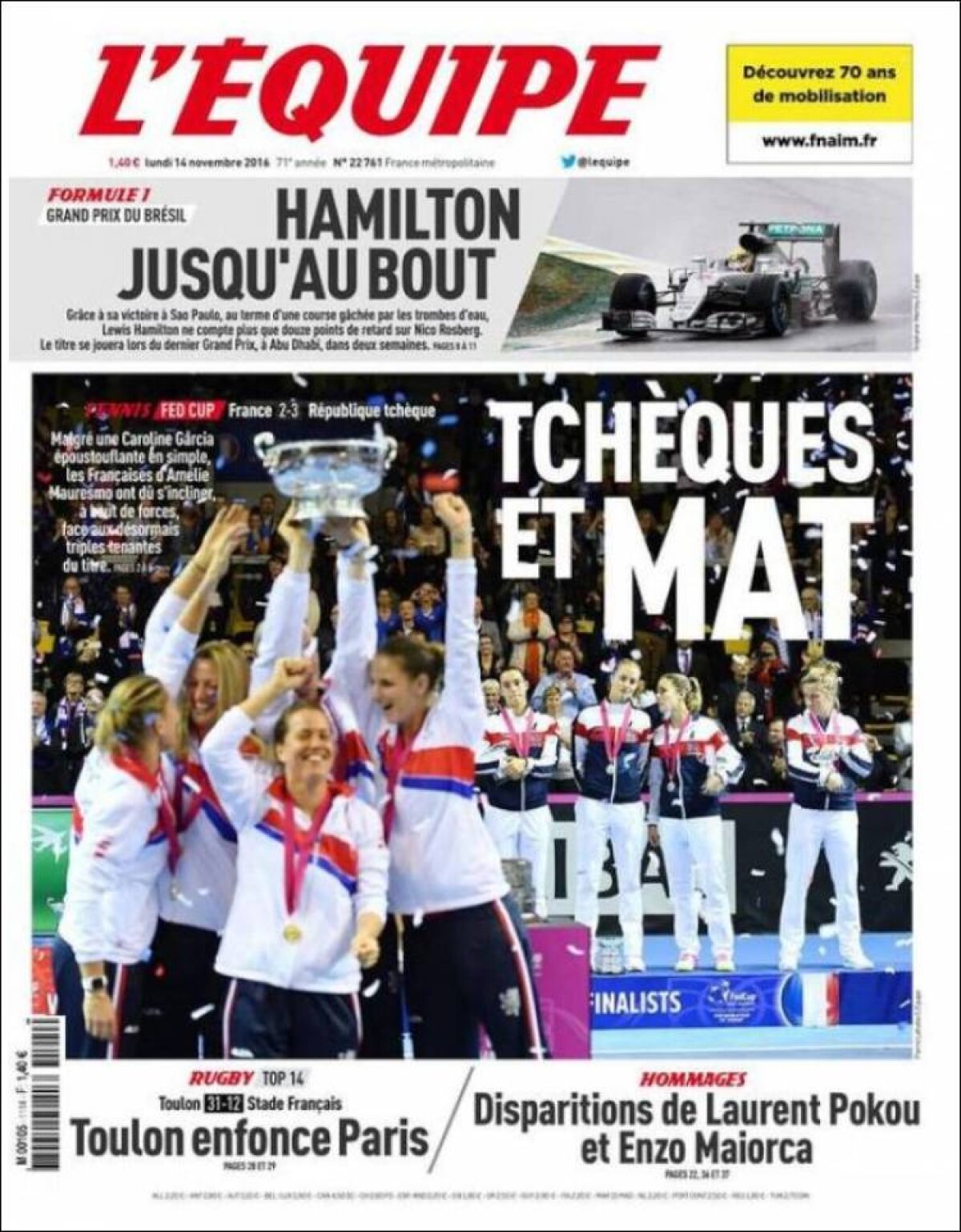 Ce scriu azi ziarele de sport din lume (14 noiembrie 2016)