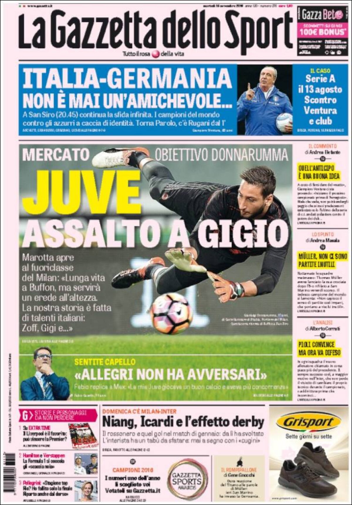 Ce scriu azi ziarele de sport din lume (15 noiembrie 2016)