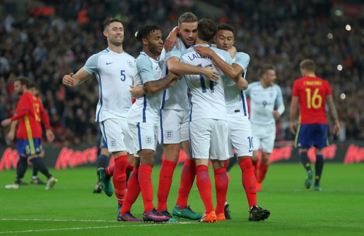 VIDEO și FOTO Amicale de lux între forțele Europei » Meci nebun arbitrat de Hațegan la Londra, între Anglia și Spania
