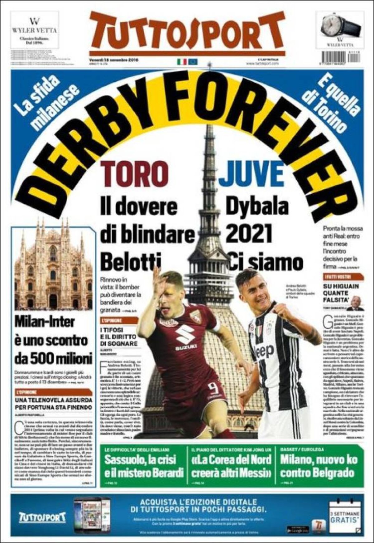 Ce scriu azi ziarele de sport din lume (18 noiembrie 2016)