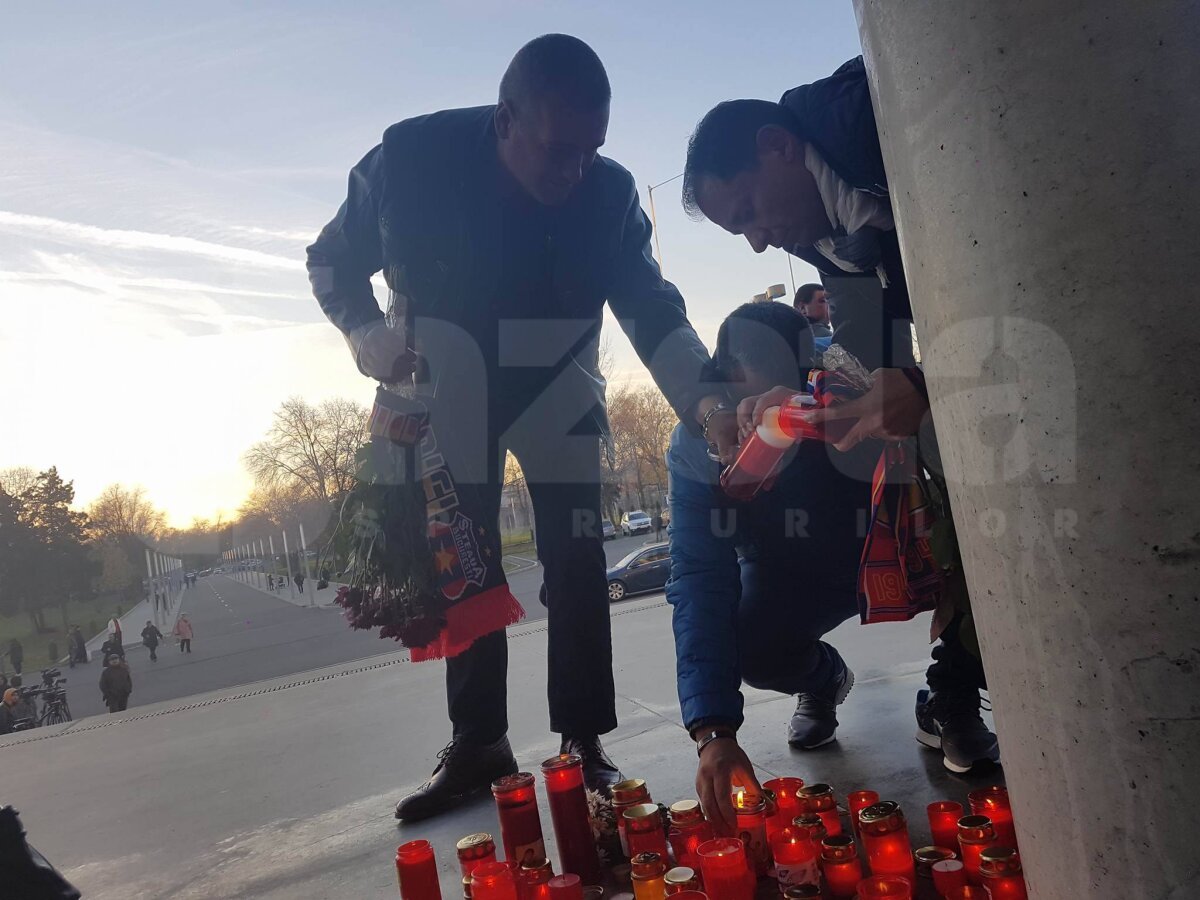 GALERIE FOTO + VIDEO Sicriul lui Daniel Prodan a fost dus la capela din Pipera! Peluza Sud Steaua a venit la Arena Națională și a afișat un banner uriaș