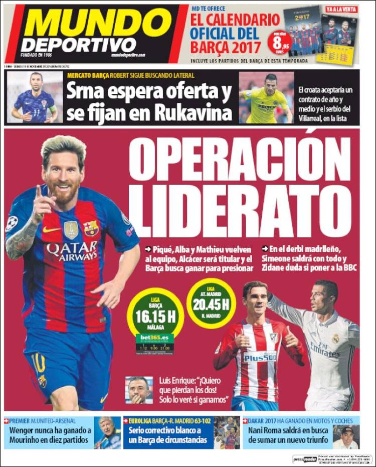 Ce scriu azi ziarele de sport din lume (19 noiembrie 2016)