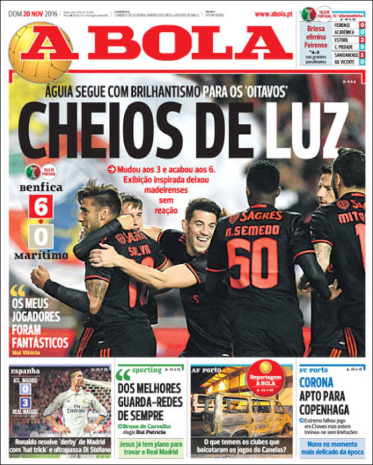 Ce scriu azi ziarele de sport din lume (20 noiembrie 2016)