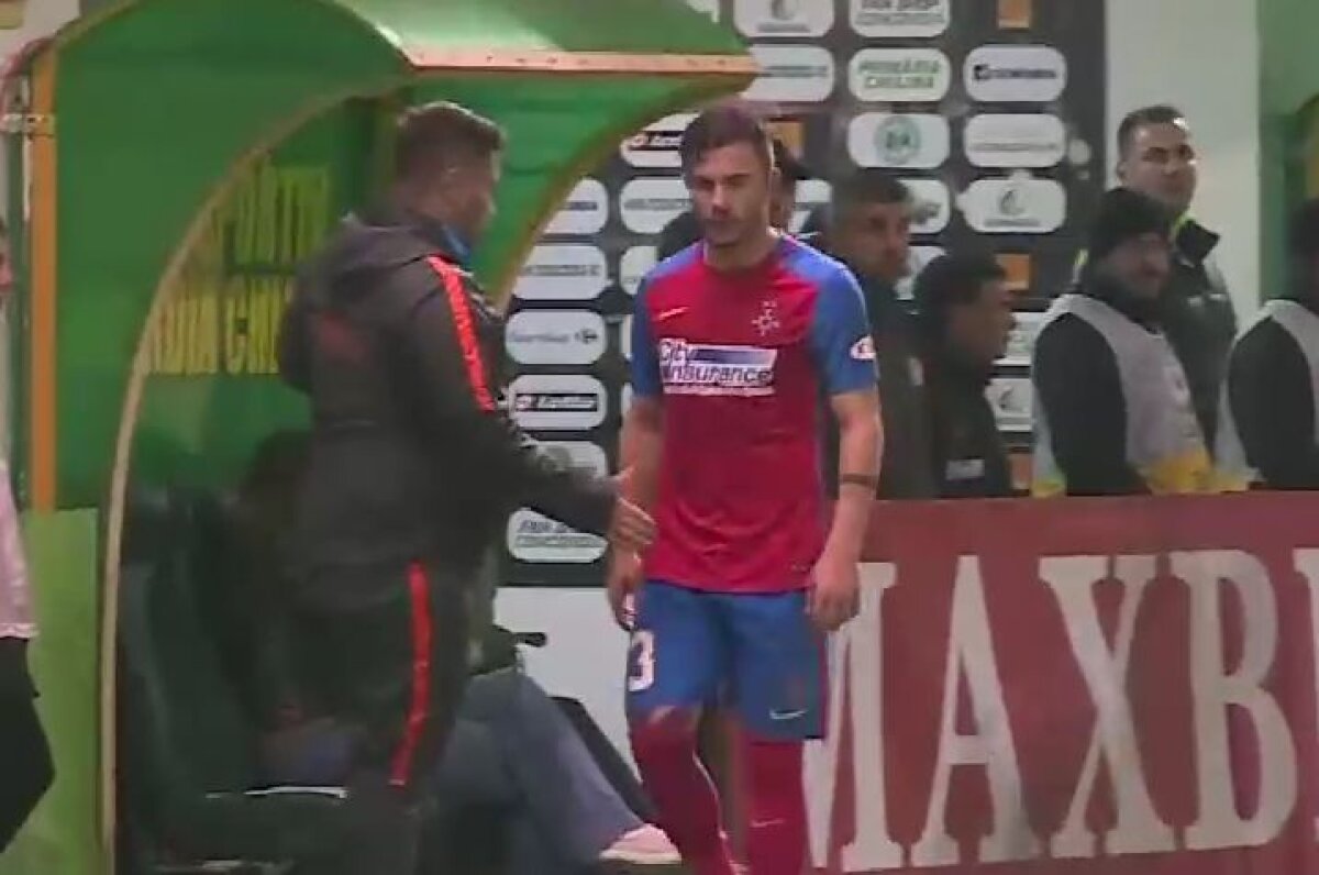 FOTO Tensiuni la Steaua » Un jucător și-a ignorat complet antrenorul și colegii