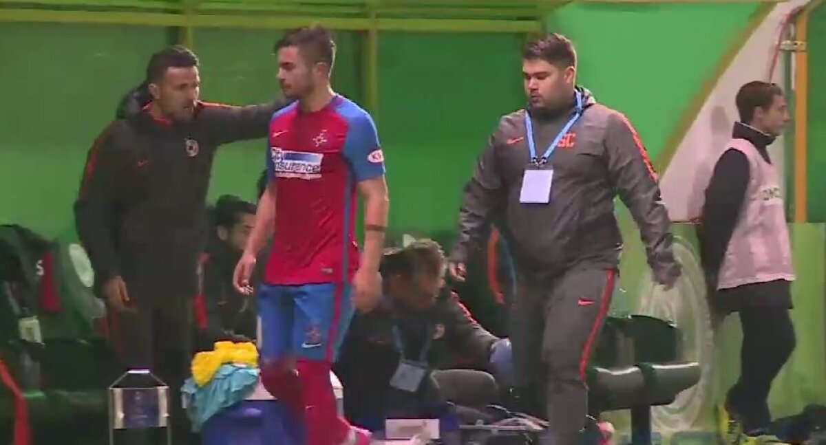 FOTO Tensiuni la Steaua » Un jucător și-a ignorat complet antrenorul și colegii