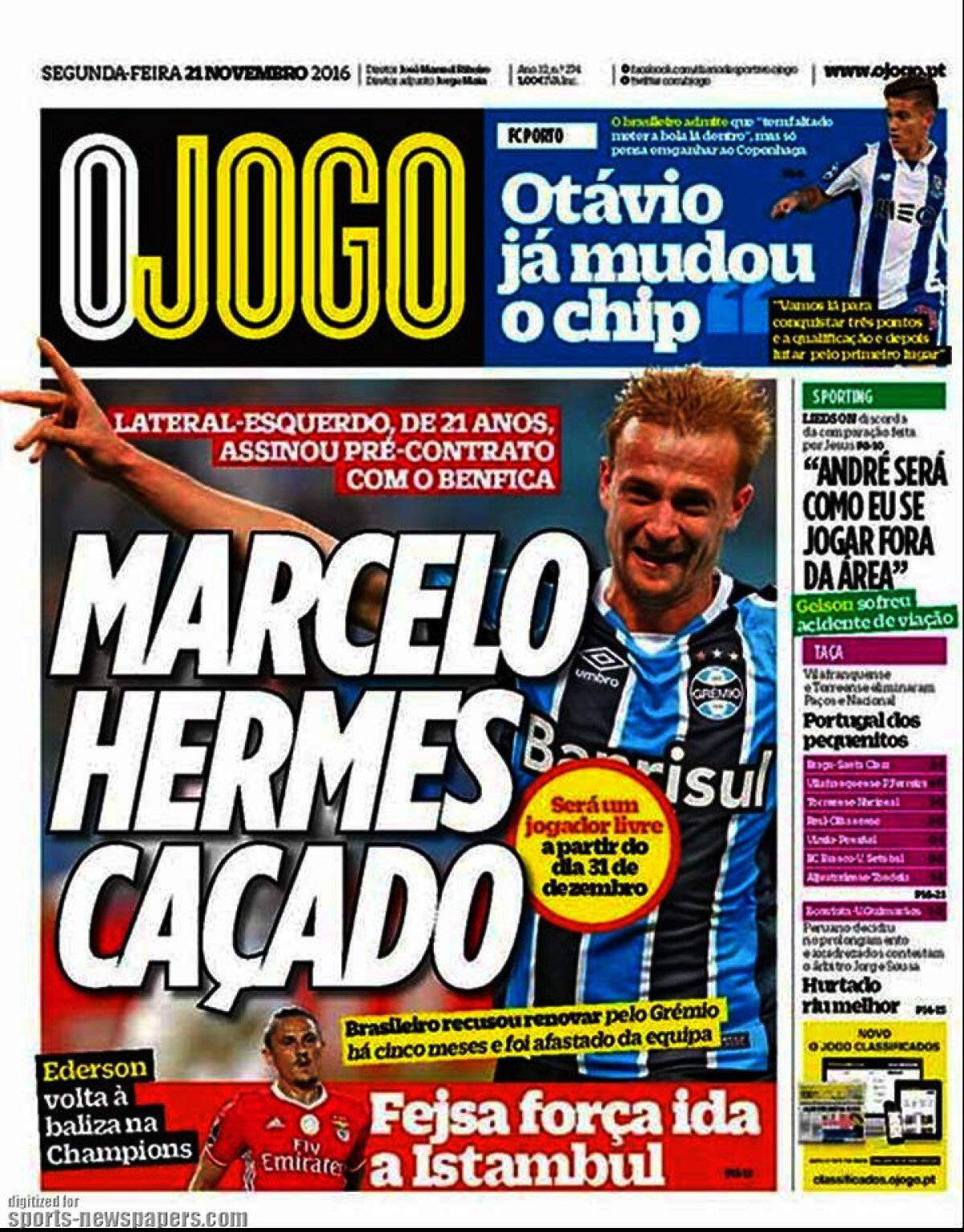 Ce scriu azi ziarele de sport din lume (21 noiembrie 2016)