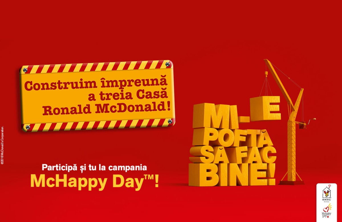 De McHappy Day prietenii McDonald’s sprijină Fundația Ronald McDonald
