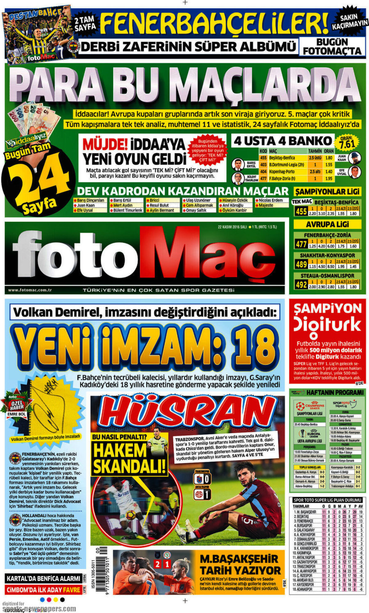 Ce scriu azi ziarele de sport din lume (22 noiembrie 2016)