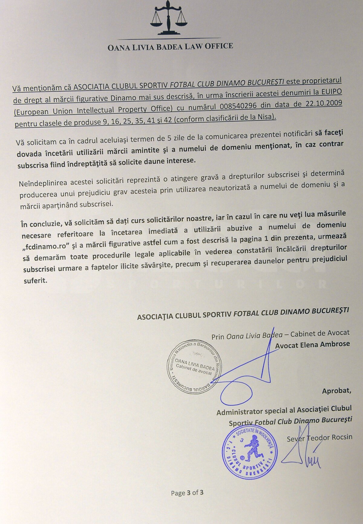 DOCUMENTE OFICIALE Detalii de culise din războiul Badea - Negoiță » Fostul șef de la Dinamo a luat o măsură radicală! Actuala echipă a "câinilor" poate ajunge ca Steaua