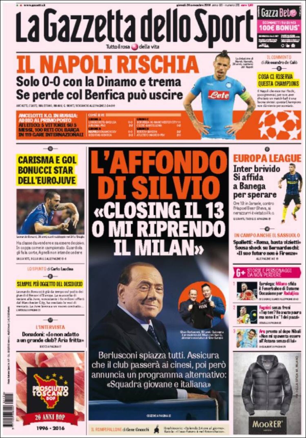 Ce scriu azi ziarele de sport din lume (24 noiembrie 2016)