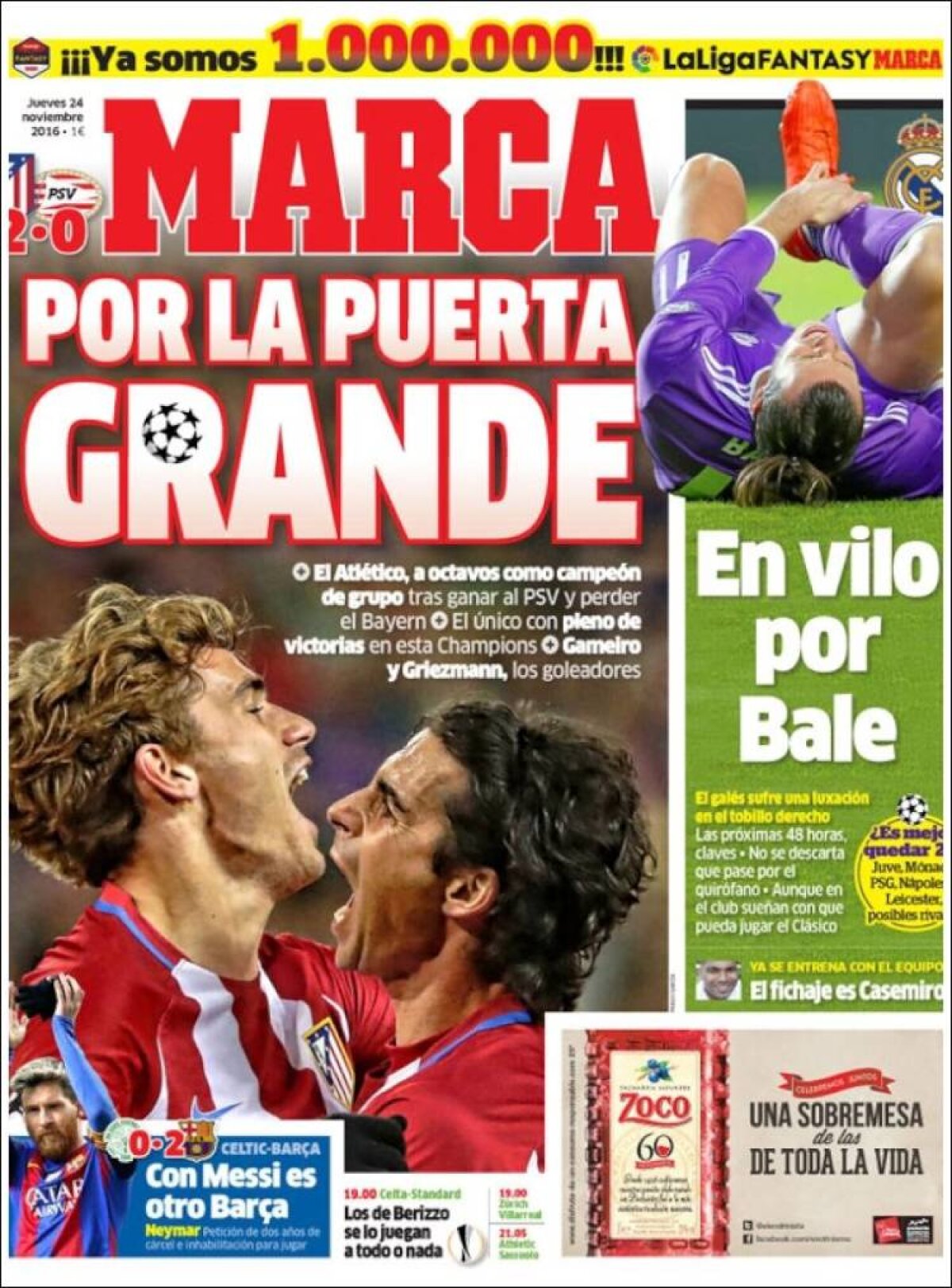 Ce scriu azi ziarele de sport din lume (24 noiembrie 2016)