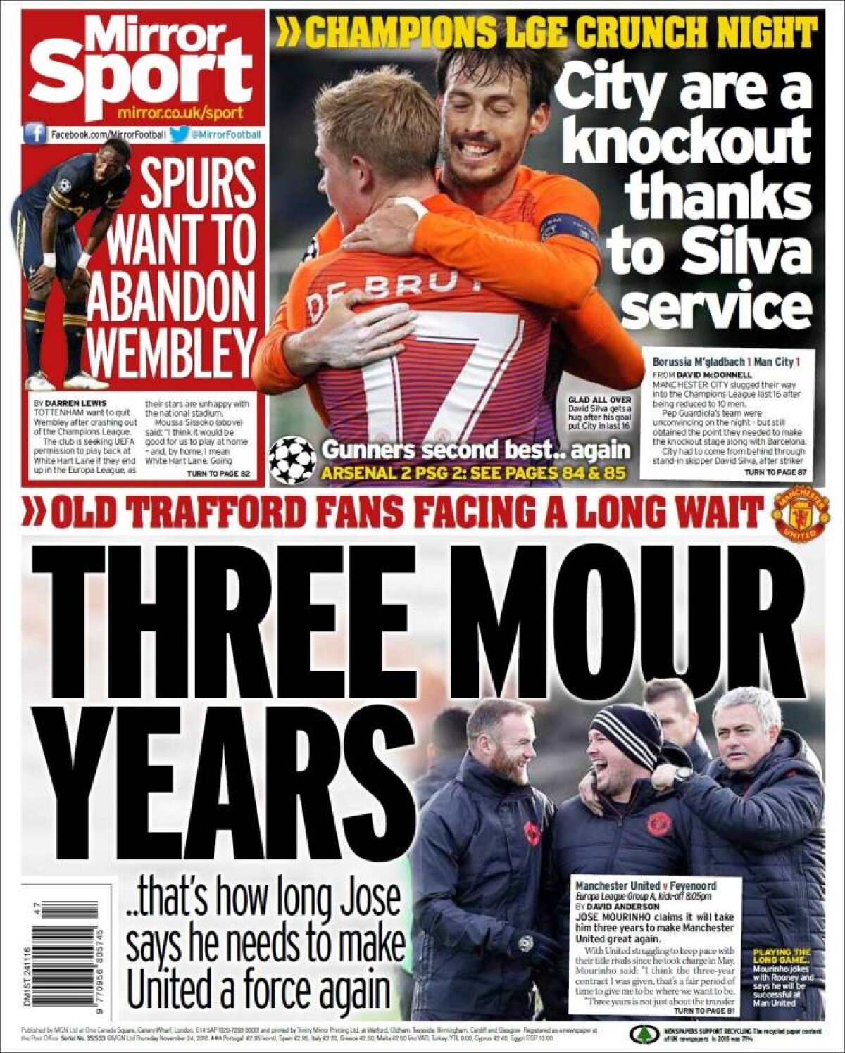 Ce scriu azi ziarele de sport din lume (24 noiembrie 2016)