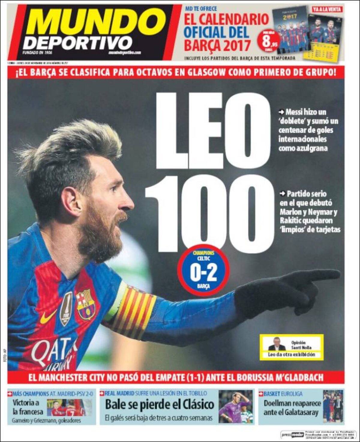 Ce scriu azi ziarele de sport din lume (24 noiembrie 2016)