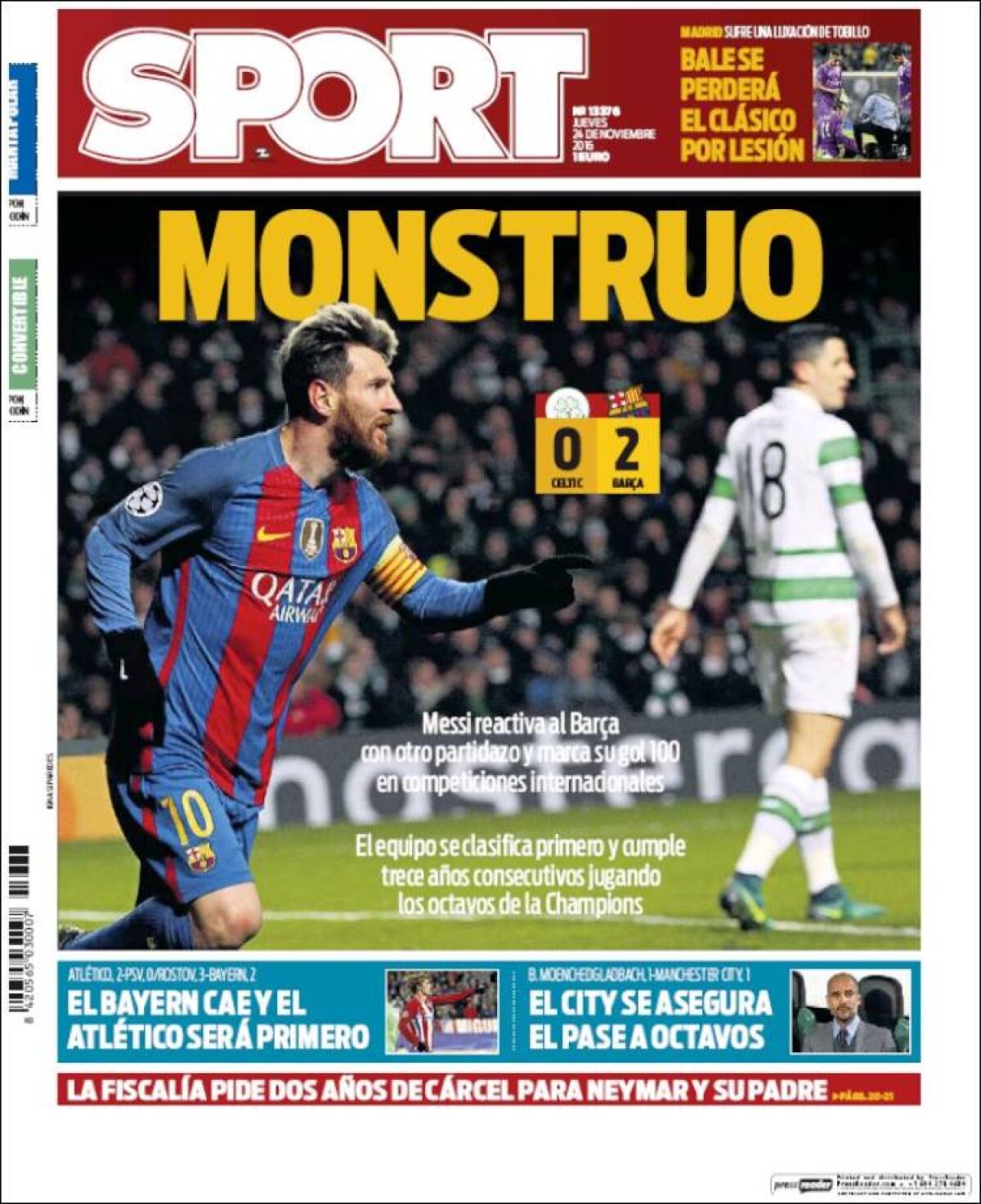 Ce scriu azi ziarele de sport din lume (24 noiembrie 2016)