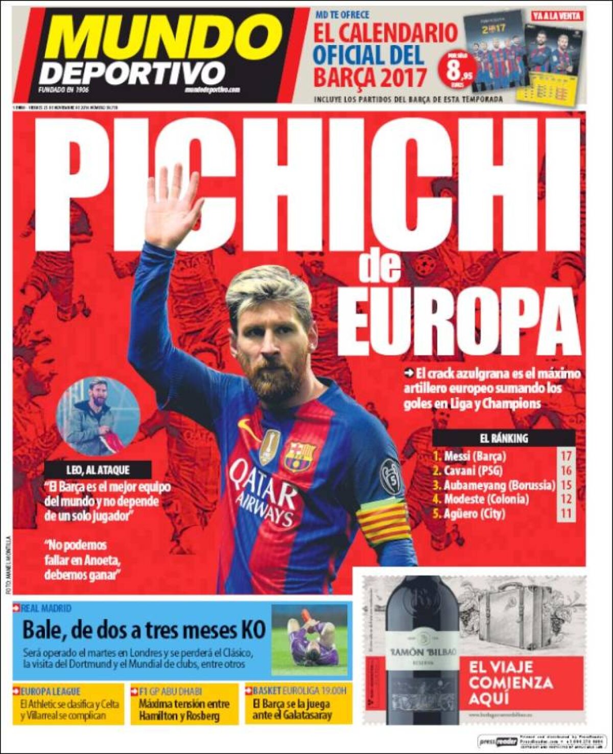 Ce scriu azi ziarele de sport din lume (25 octombrie 2016)