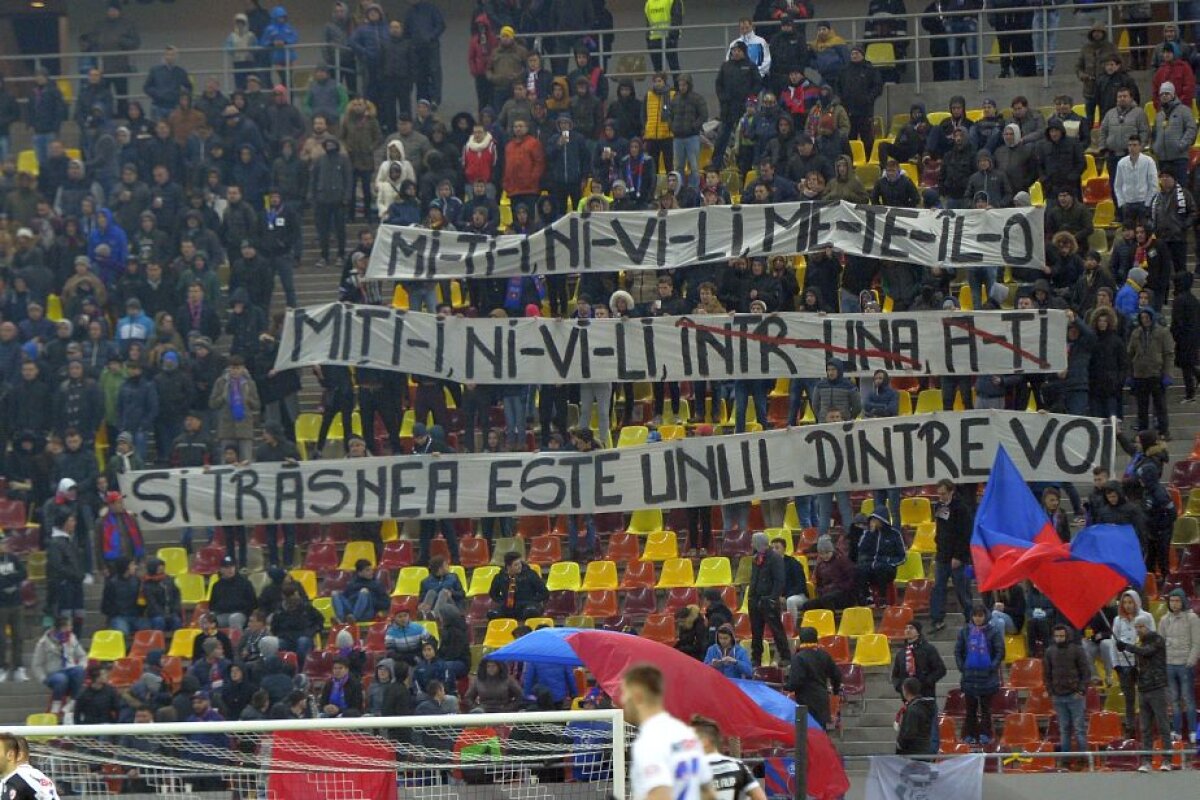 GALERIE FOTO Mesaje inedite afișate la derby » Gramatică predată în peluză