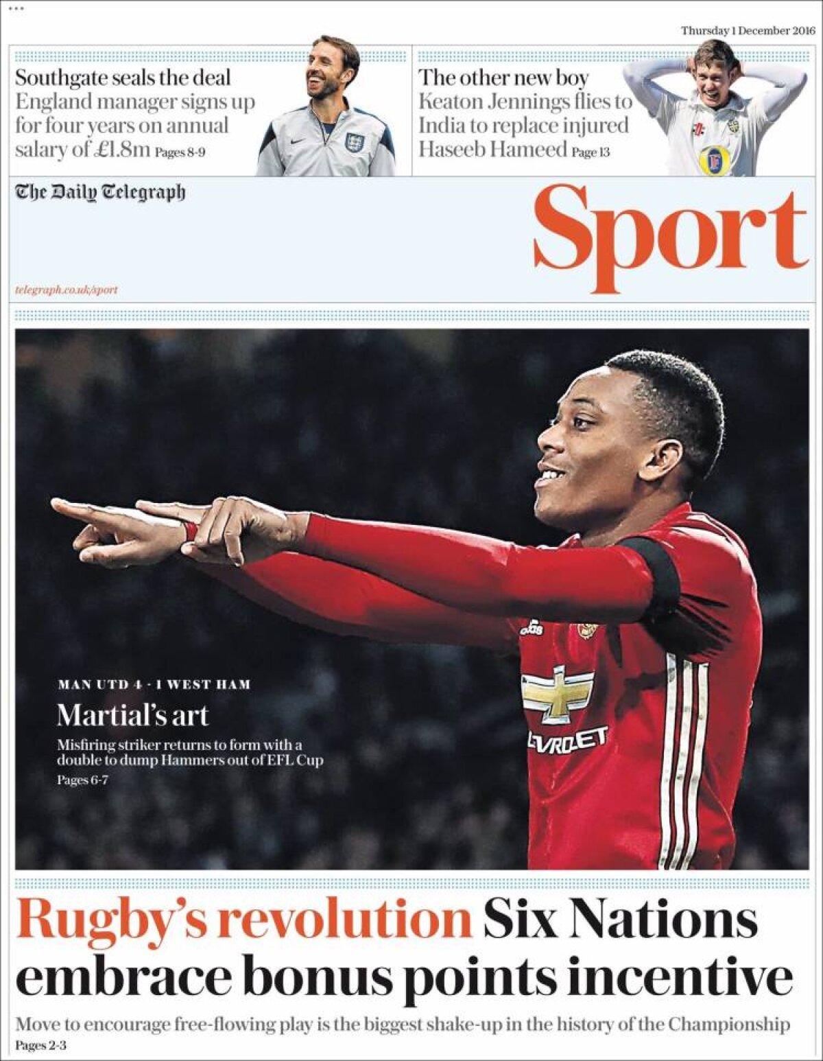 Ce scriu azi ziarele de sport din lume (1 decembrie 2016)