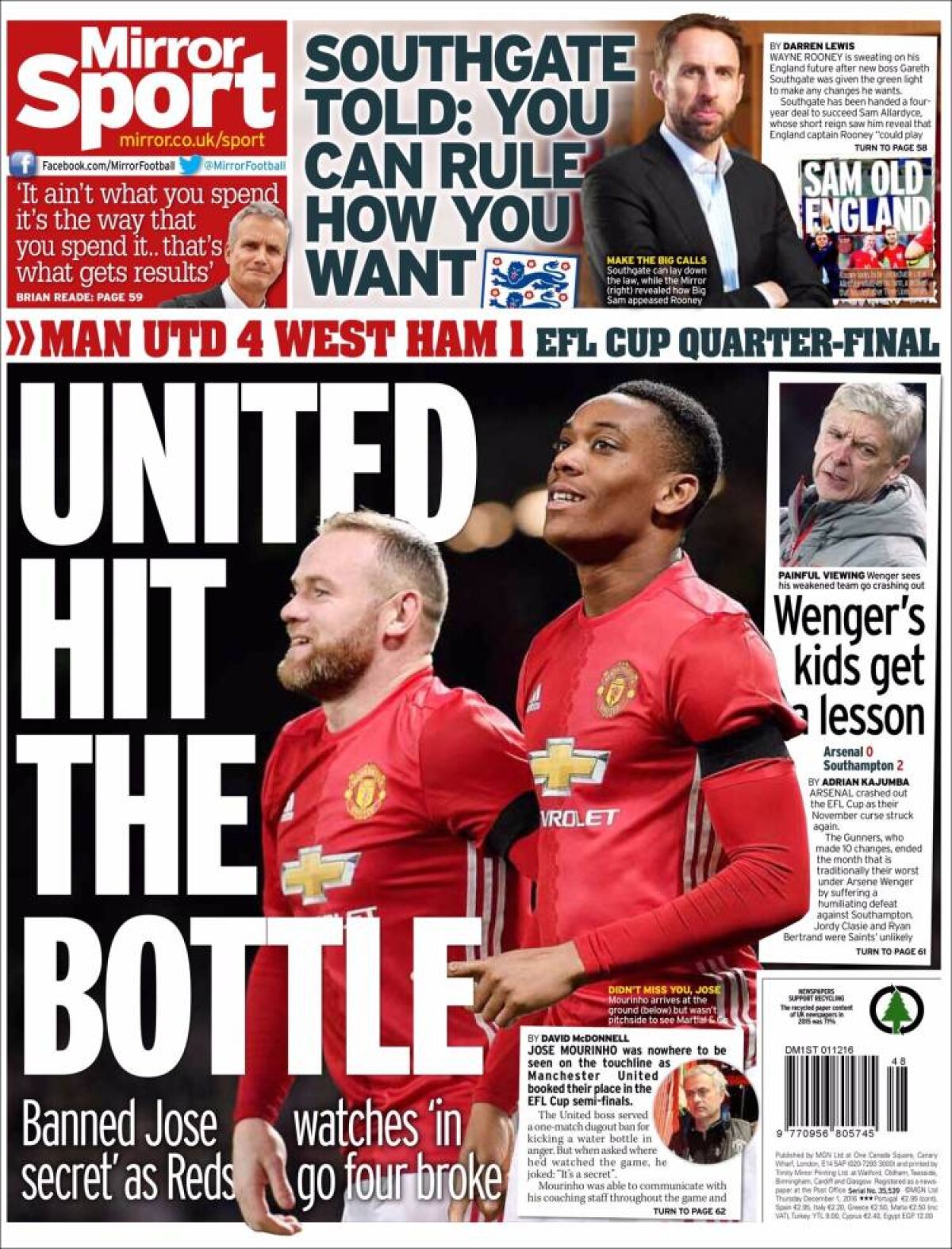 Ce scriu azi ziarele de sport din lume (1 decembrie 2016)