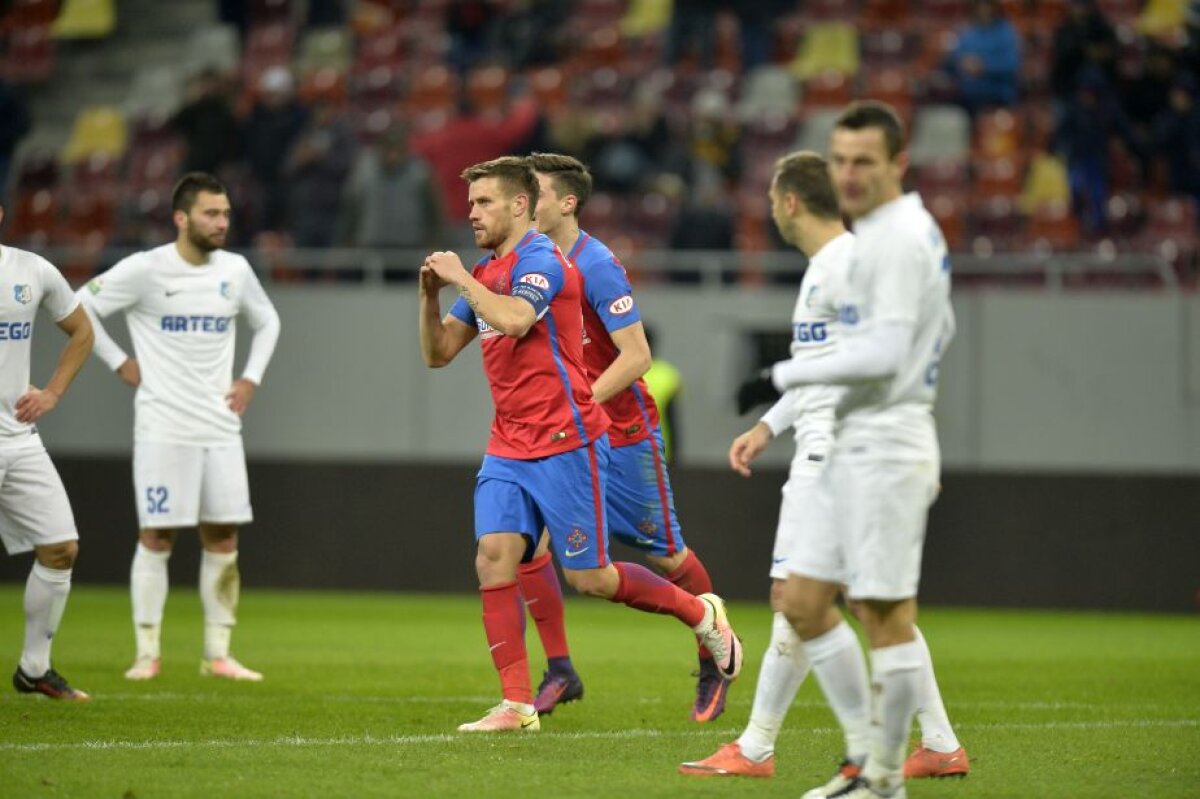 FOTO și VIDEO Steaua revine pe primul loc » Victorie fără emoții cu Pandurii 