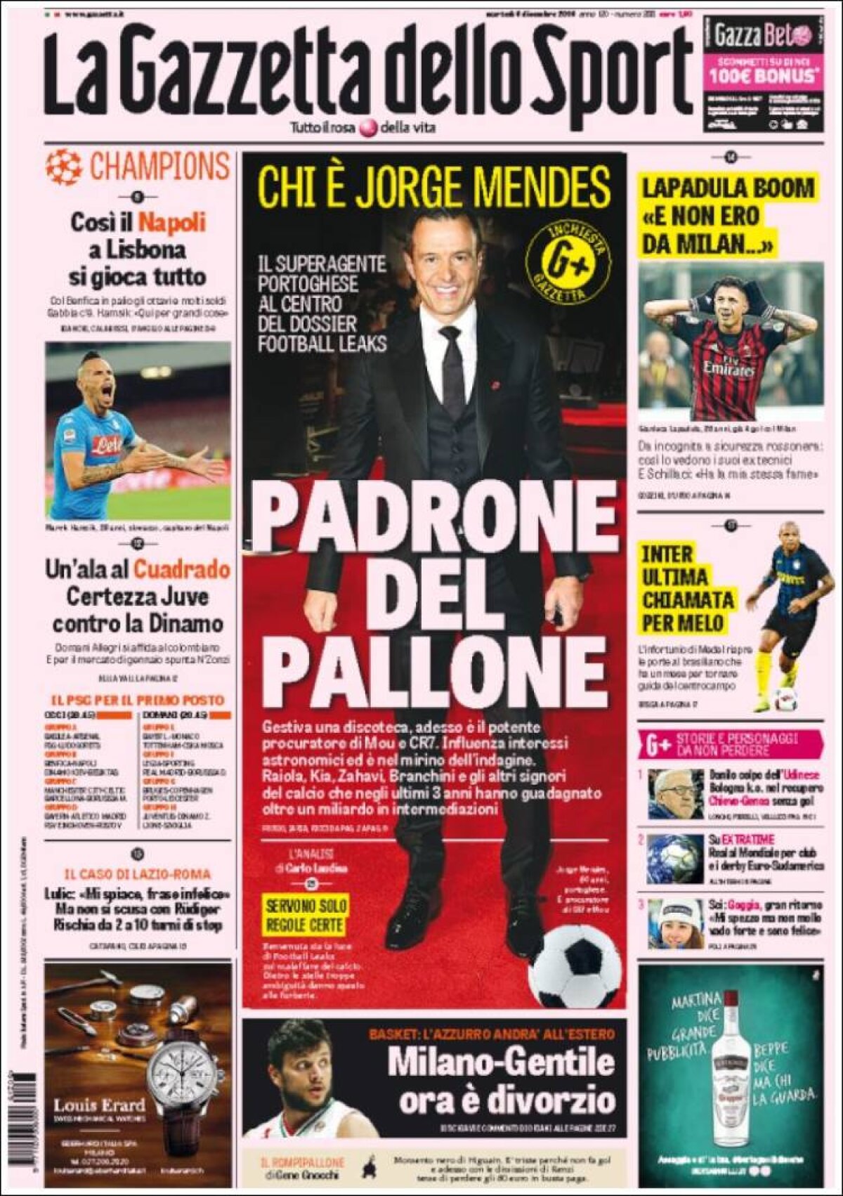 Ce scriu azi ziarele de sport din lume (6 decembrie 2016)