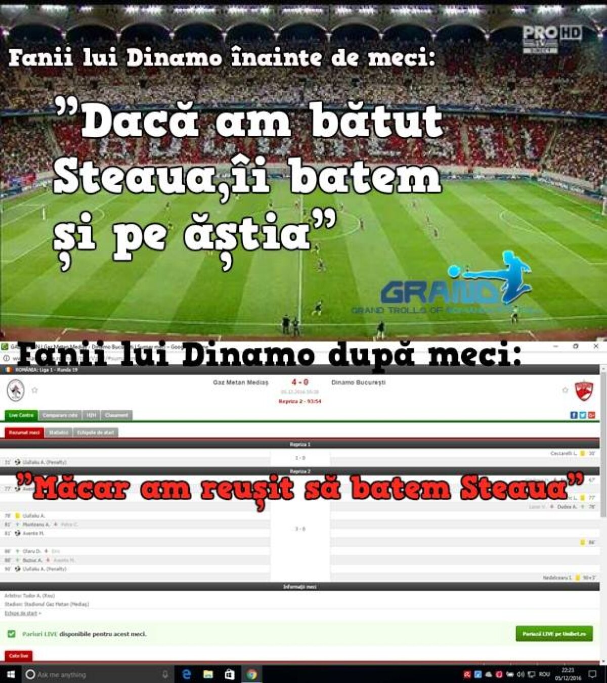 GALERIE FOTO Trolling pe facebook după dezastrul de la Mediaș: "Pray for Dinamo" :) » Cele mai tari 5 glume de pe rețelele de socializare