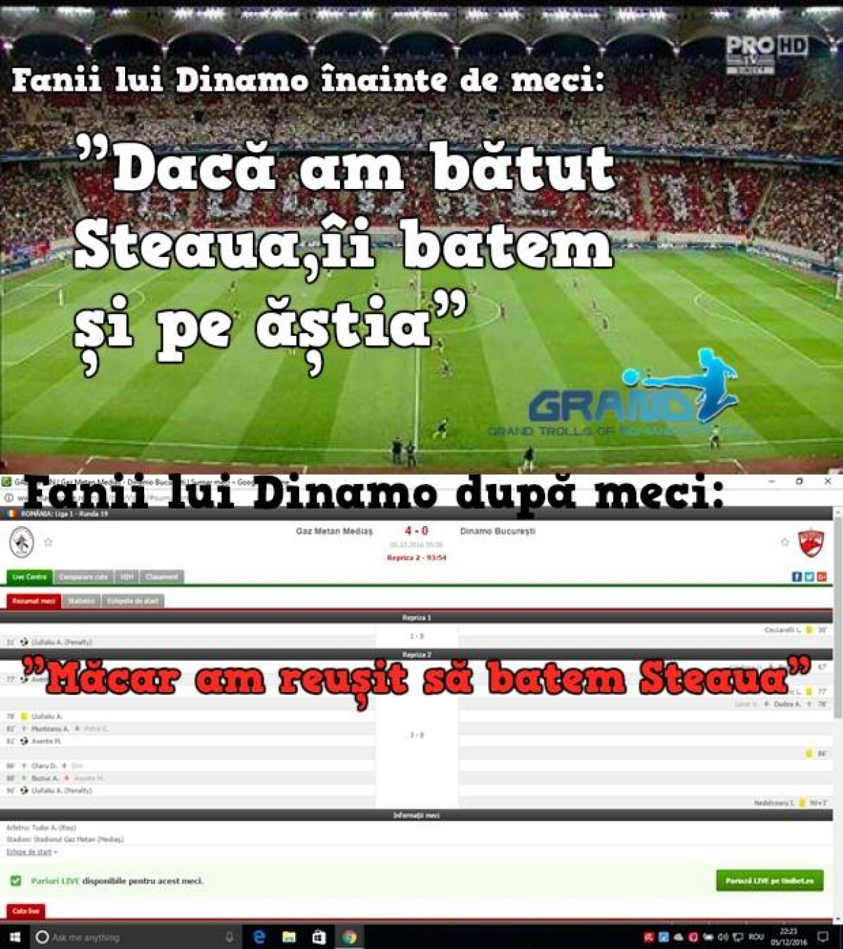 GALERIE FOTO Trolling pe facebook după dezastrul de la Mediaș: "Pray for Dinamo" :) » Cele mai tari 5 glume de pe rețelele de socializare