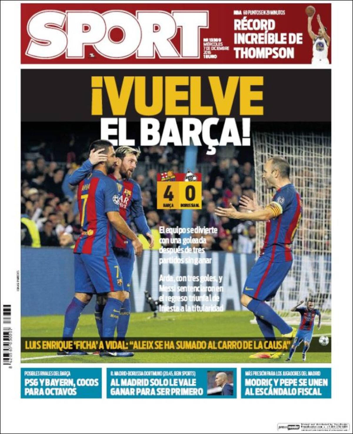 Ce scriu azi ziarele de sport din lume (7 decembrie 2016)