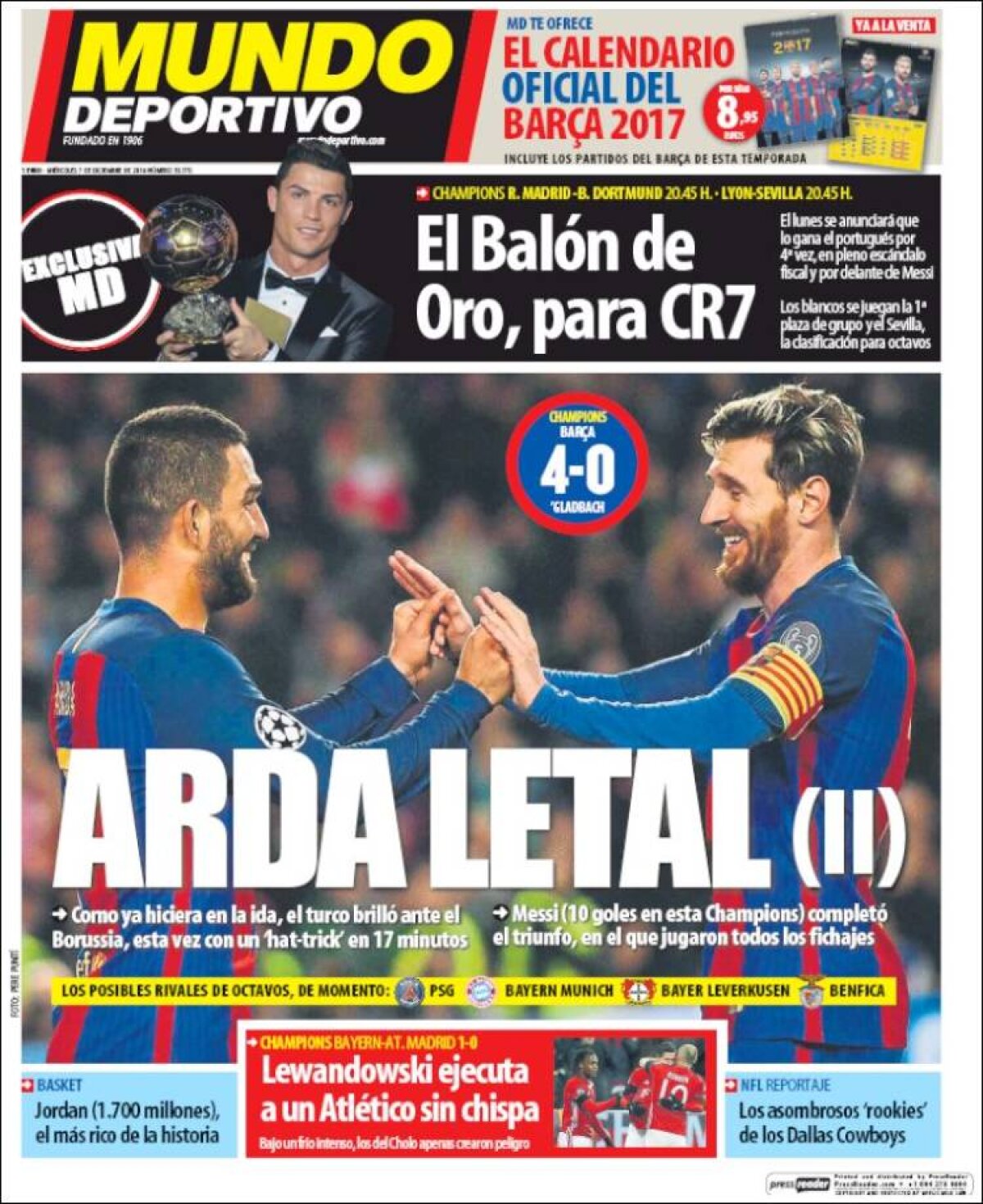 Ce scriu azi ziarele de sport din lume (7 decembrie 2016)