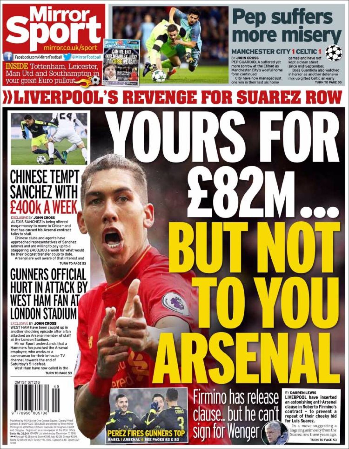 Ce scriu azi ziarele de sport din lume (7 decembrie 2016)