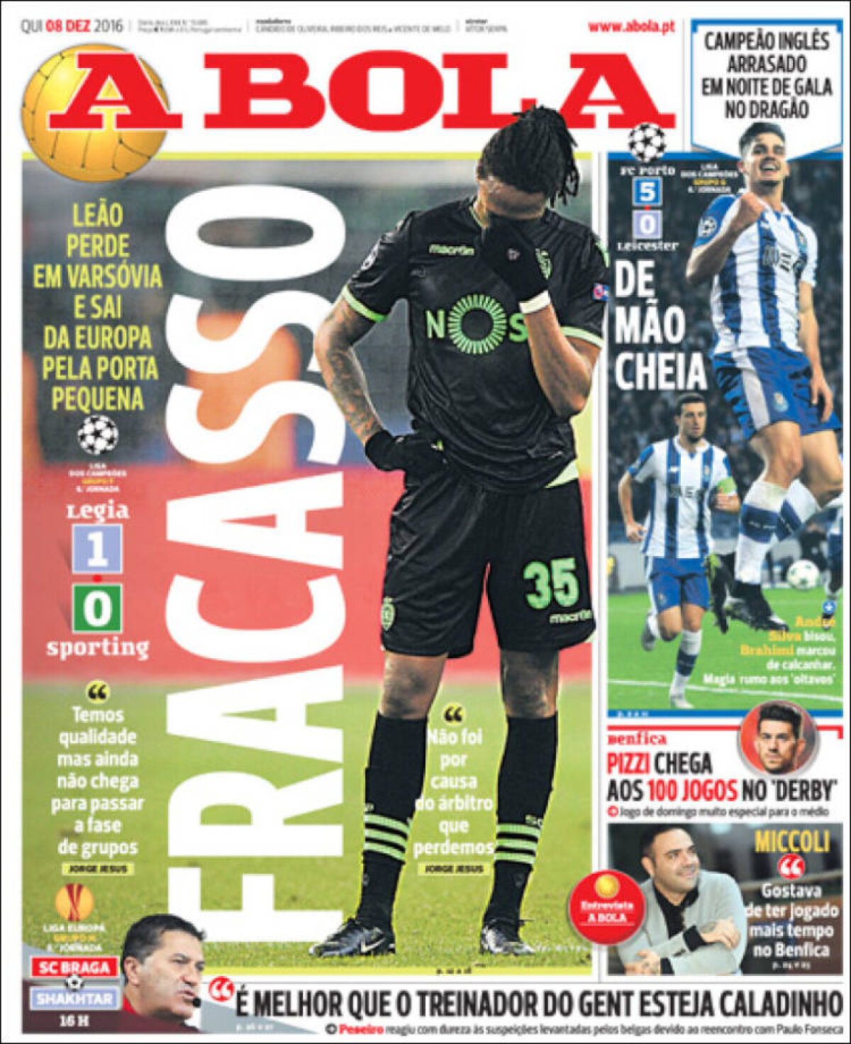 Ce scriu azi ziarele de sport din lume (8 decembrie 2016)