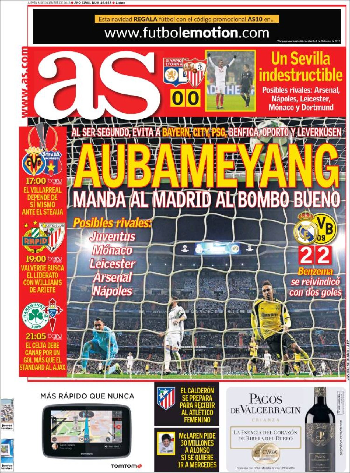 Ce scriu azi ziarele de sport din lume (8 decembrie 2016)