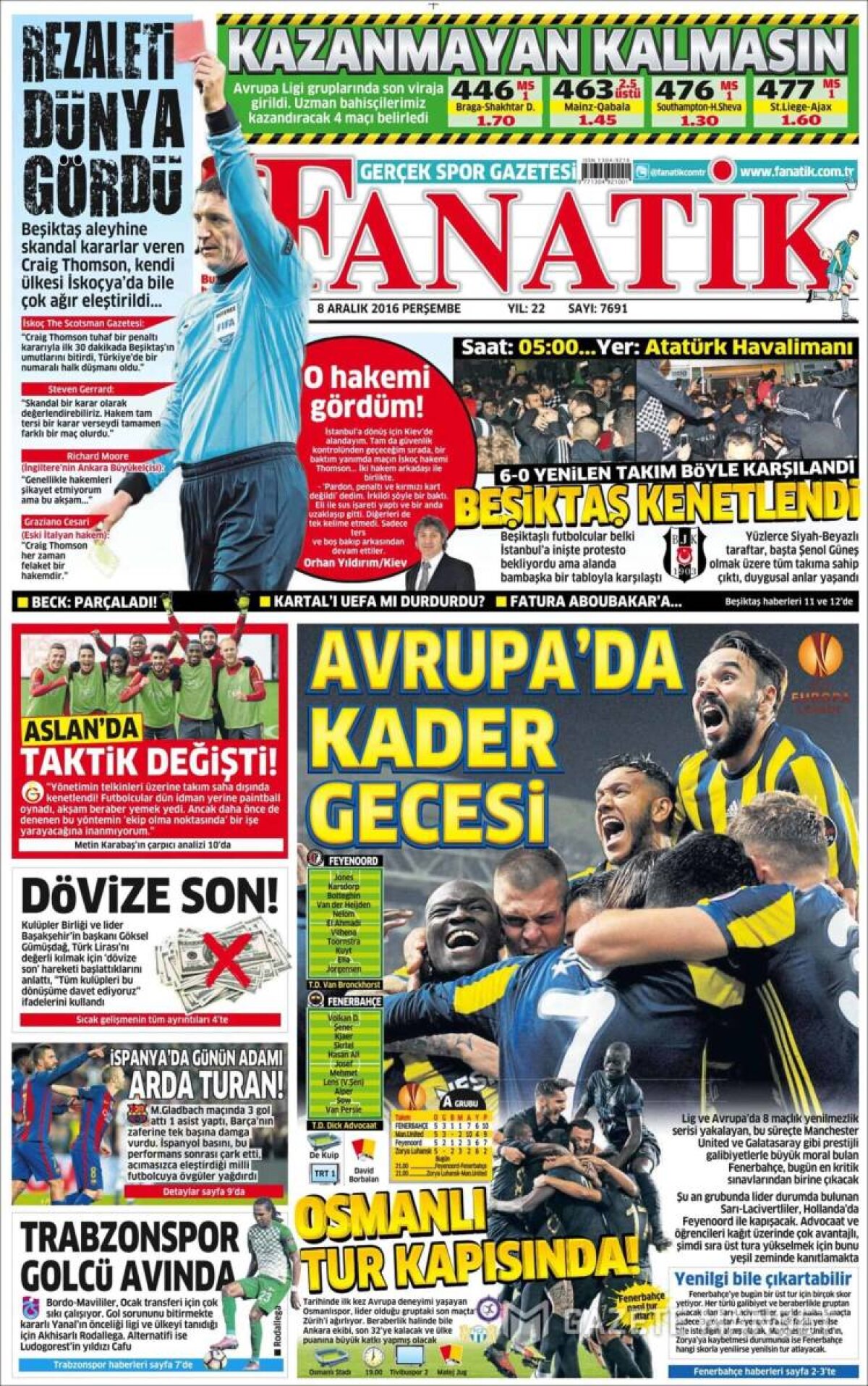 Ce scriu azi ziarele de sport din lume (8 decembrie 2016)