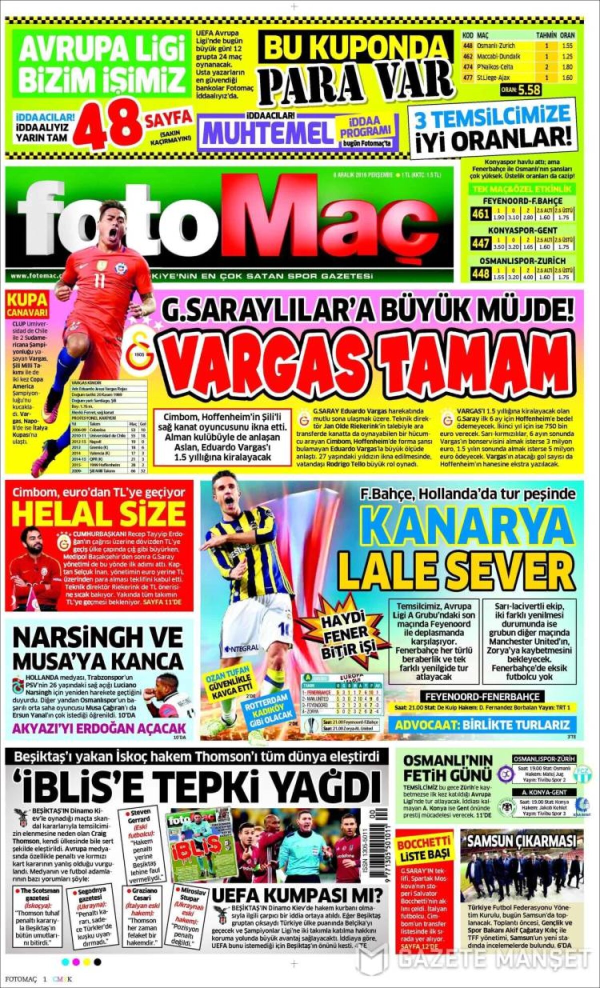 Ce scriu azi ziarele de sport din lume (8 decembrie 2016)