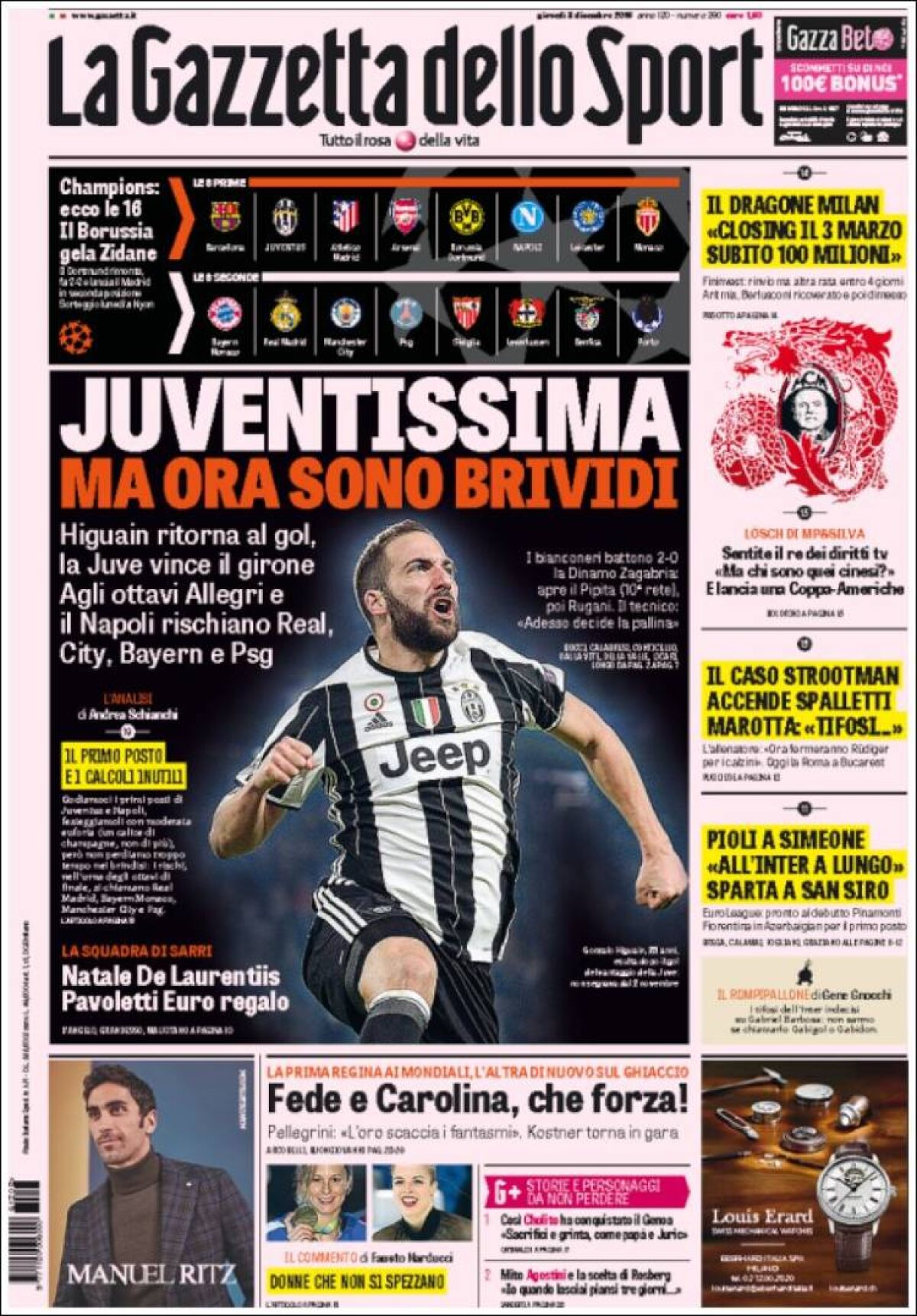 Ce scriu azi ziarele de sport din lume (8 decembrie 2016)