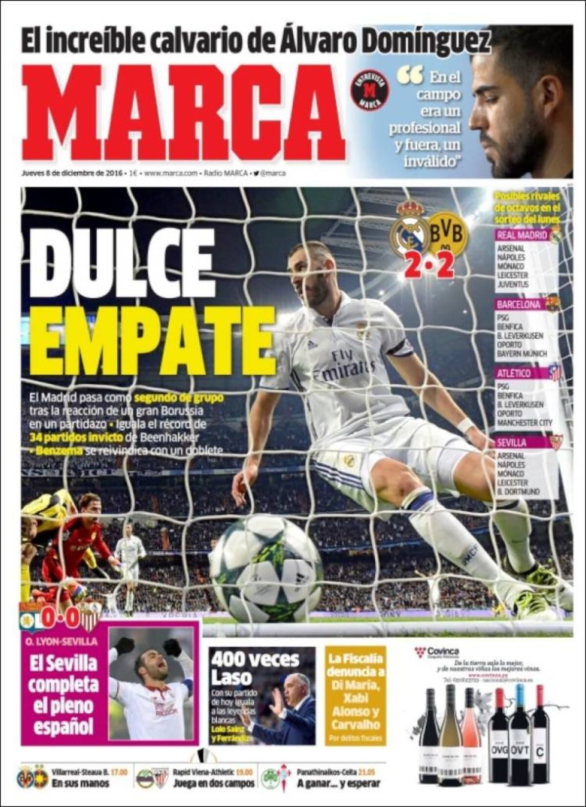 Ce scriu azi ziarele de sport din lume (8 decembrie 2016)