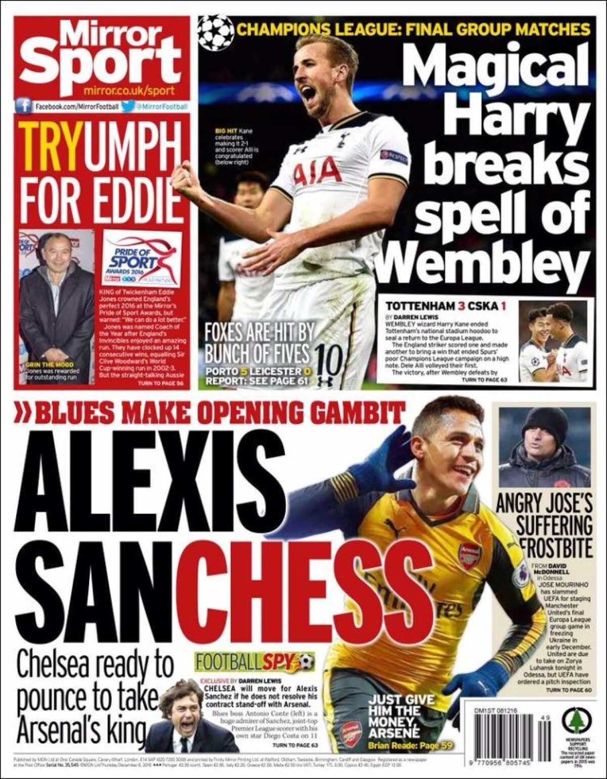 Ce scriu azi ziarele de sport din lume (8 decembrie 2016)