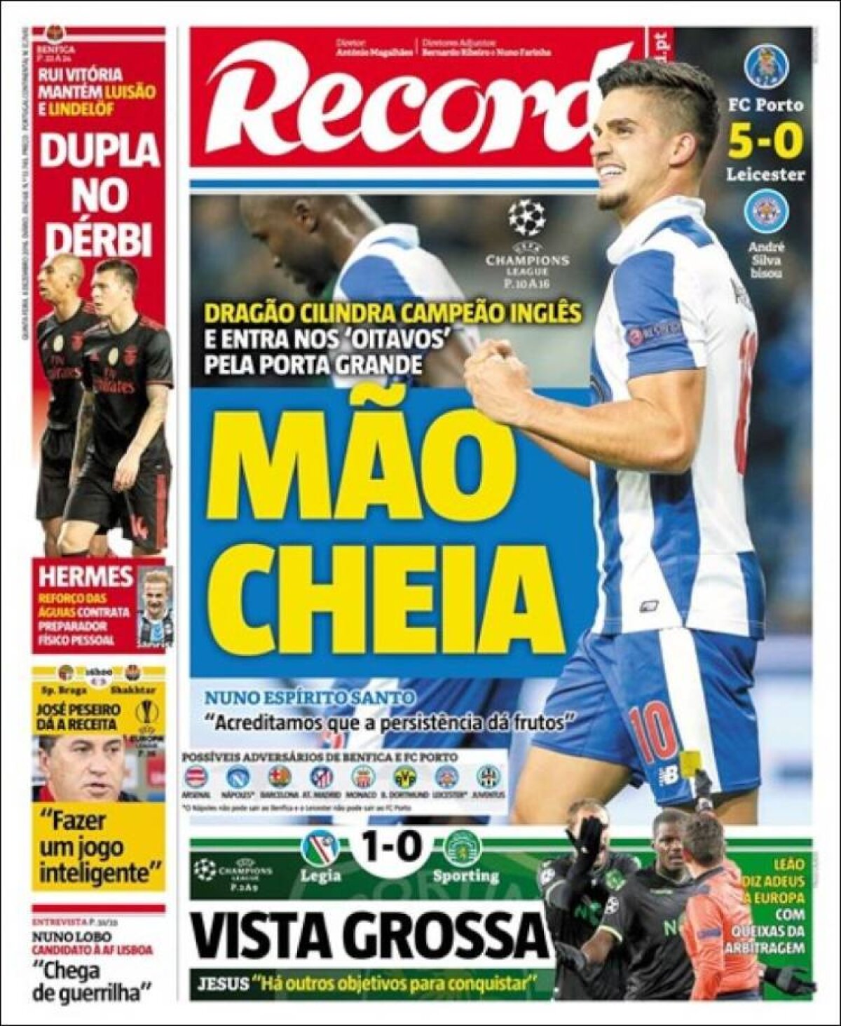 Ce scriu azi ziarele de sport din lume (8 decembrie 2016)