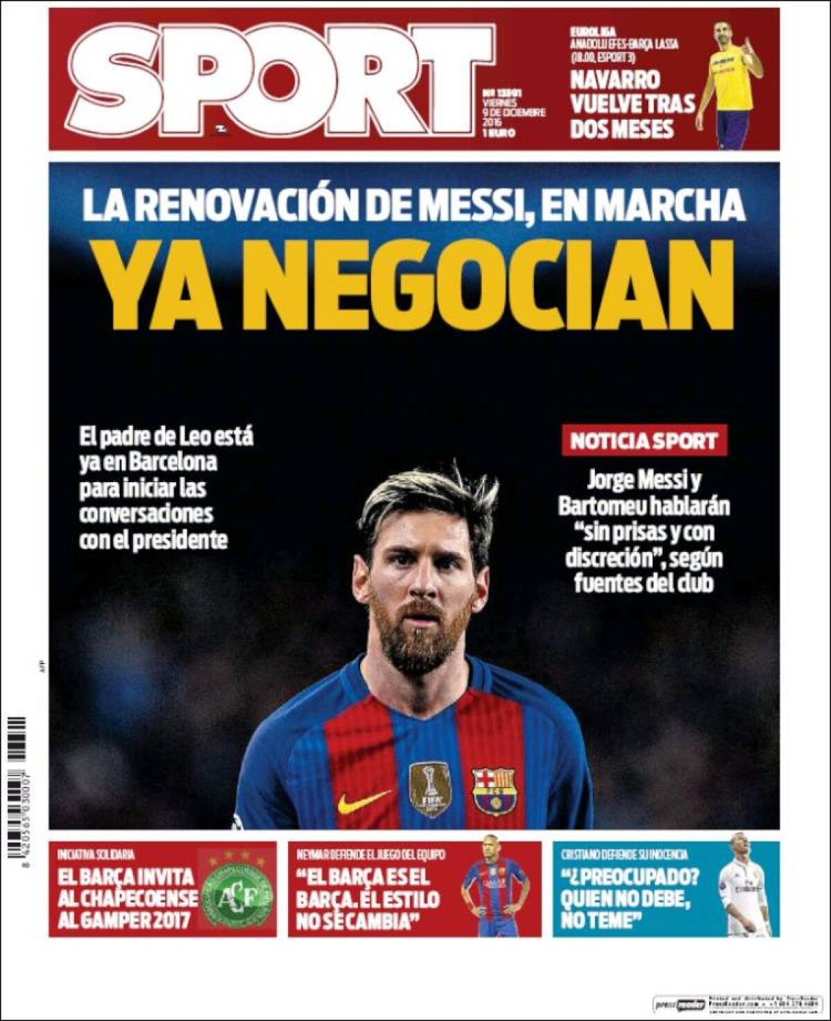 Ce scriu azi ziarele de sport din lume (9 decembrie 2016)