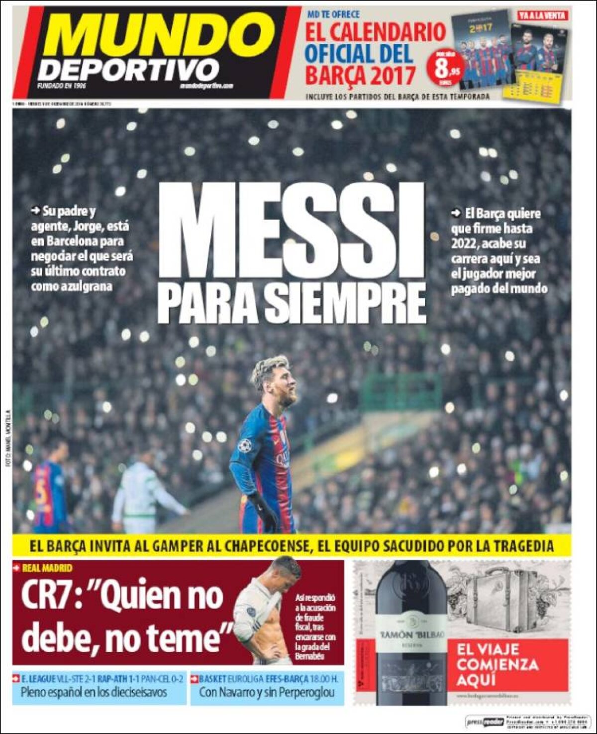 Ce scriu azi ziarele de sport din lume (9 decembrie 2016)