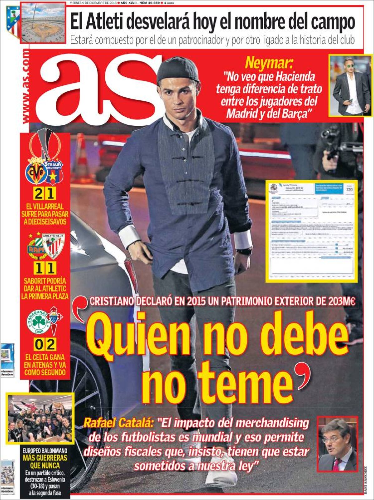 Ce scriu azi ziarele de sport din lume (9 decembrie 2016)