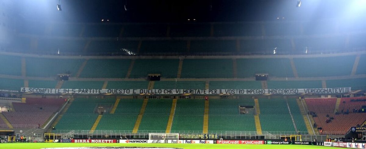 Pedepsiți de fani » Protest al fanilor lui Inter la meciul cu Sparta Praga: "Asta este ceea ce meritați "