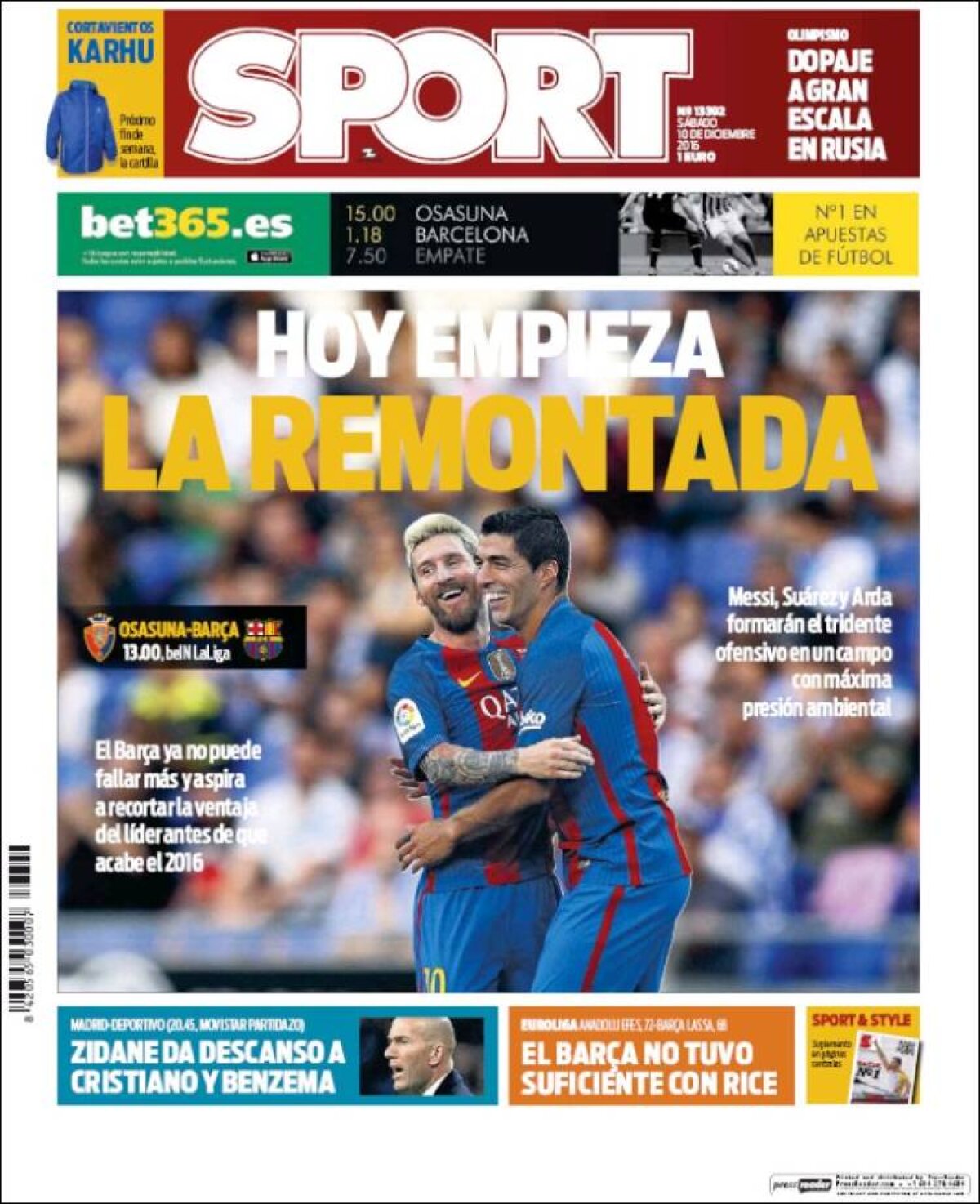 Ce scriu azi ziarele de sport din lume (10 decembrie 2016)