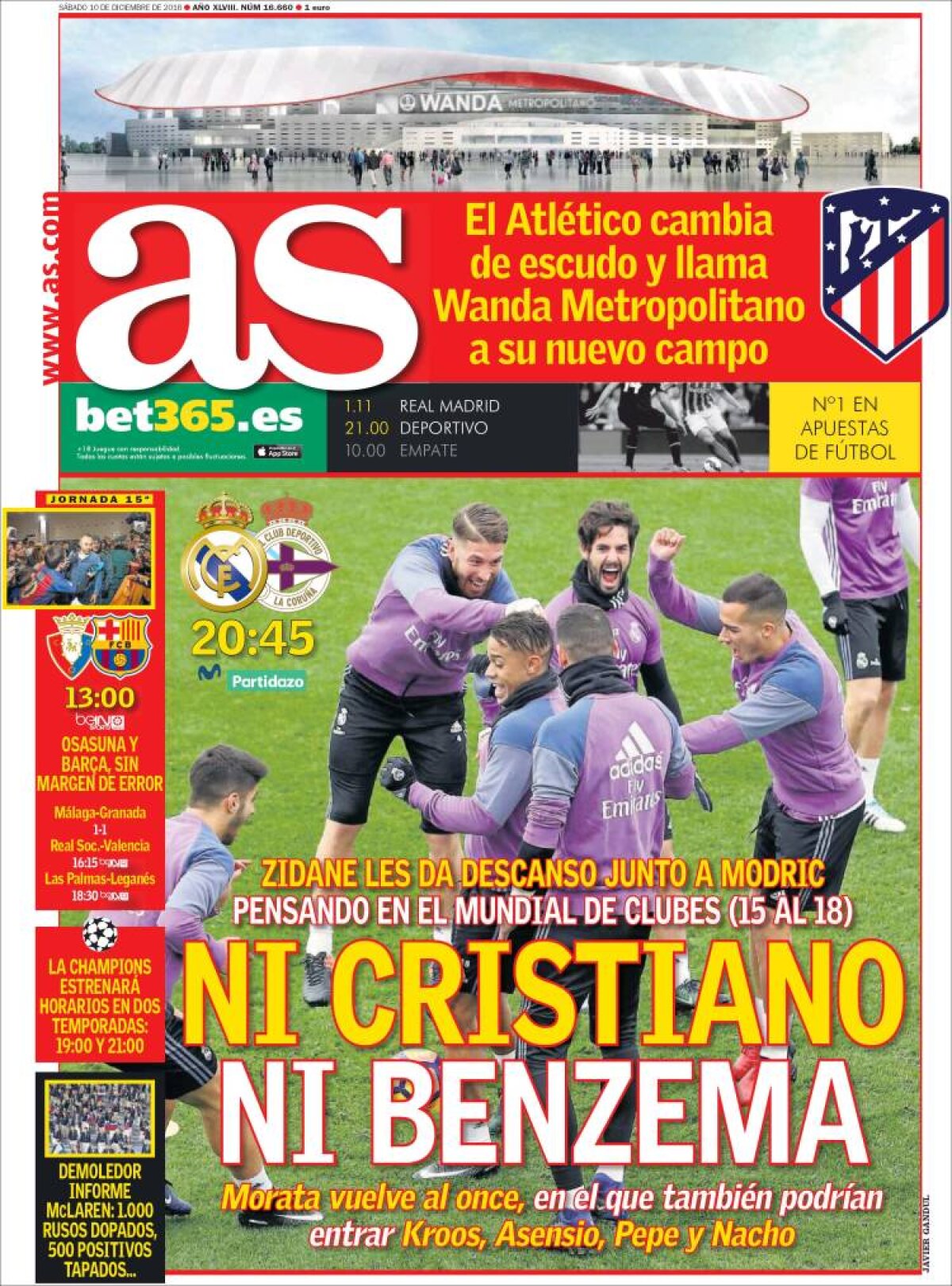 Ce scriu azi ziarele de sport din lume (10 decembrie 2016)