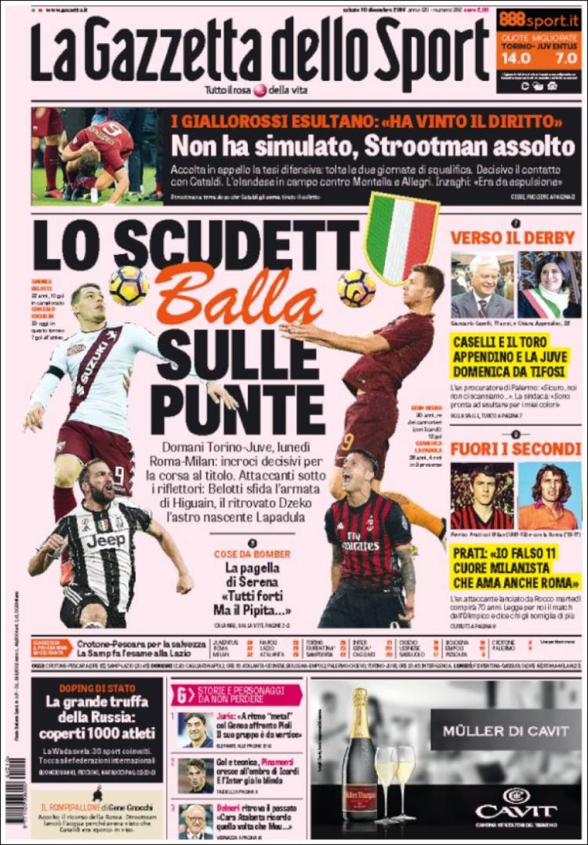 Ce scriu azi ziarele de sport din lume (10 decembrie 2016)