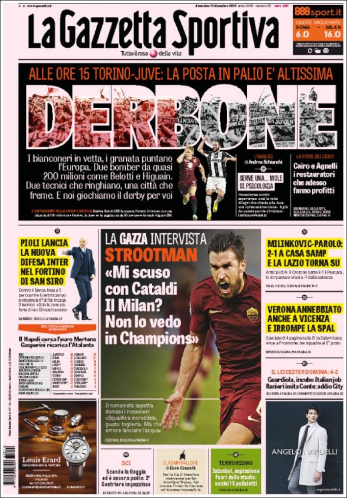 Ce scriu azi ziarele de sport din lume (11 decembrie 2016)