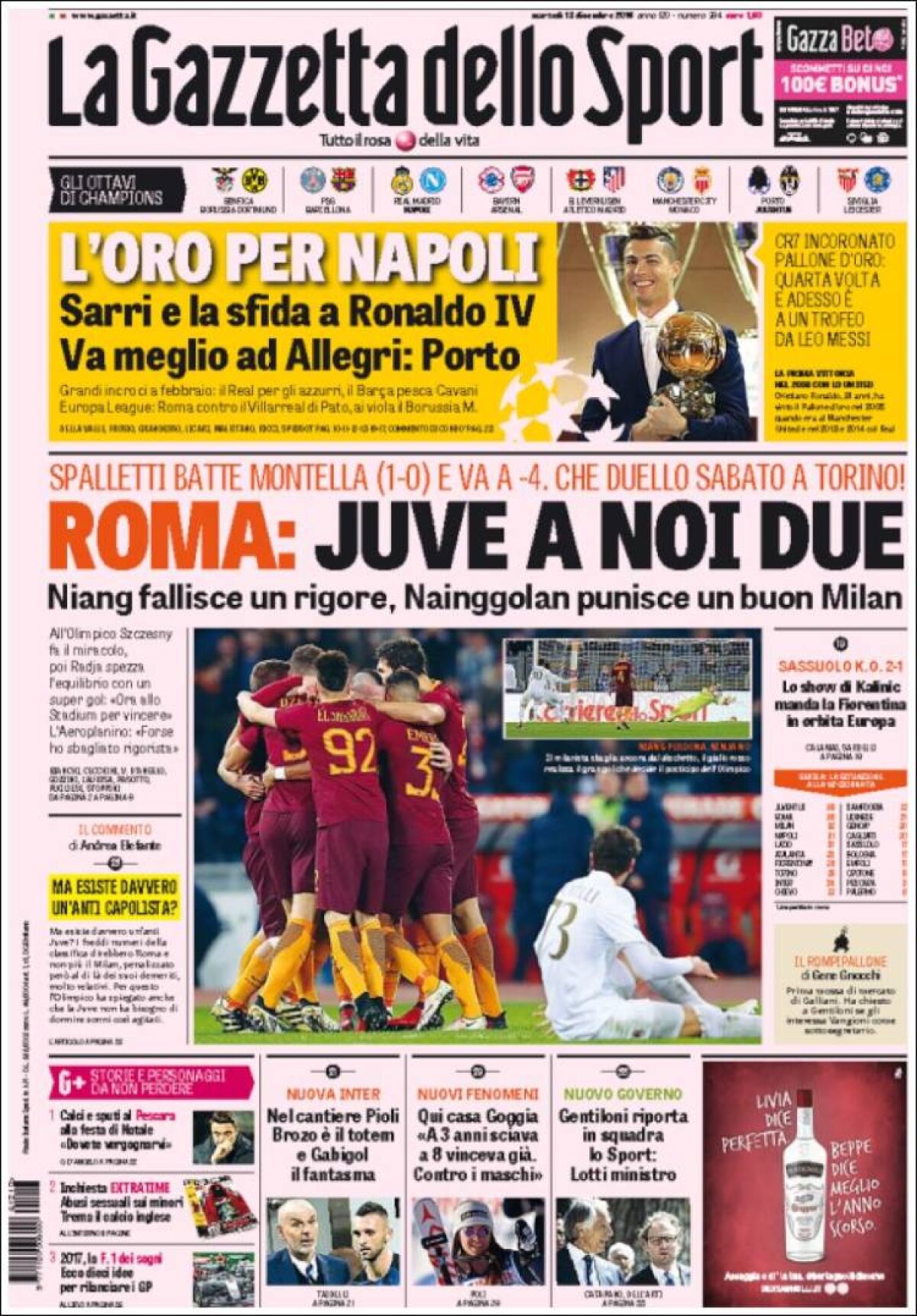 Ce scriu azi ziarele de sport din lume (13 decembrie 2016)