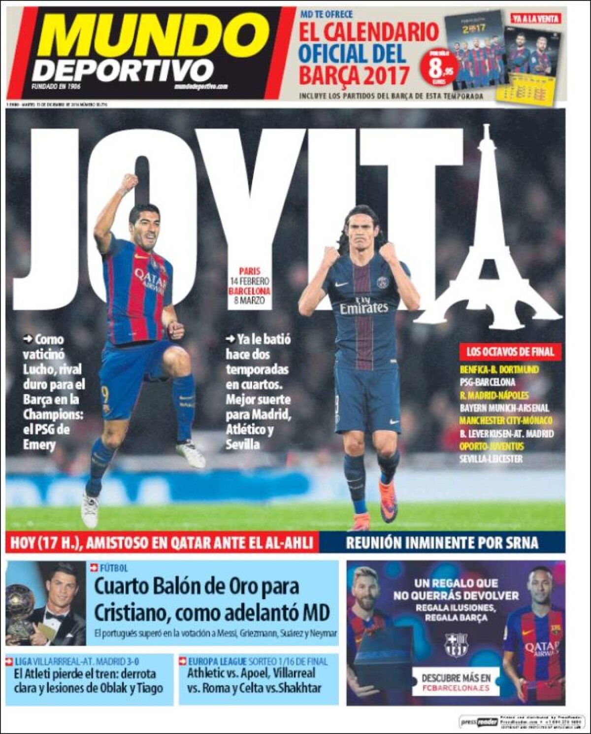 Ce scriu azi ziarele de sport din lume (13 decembrie 2016)